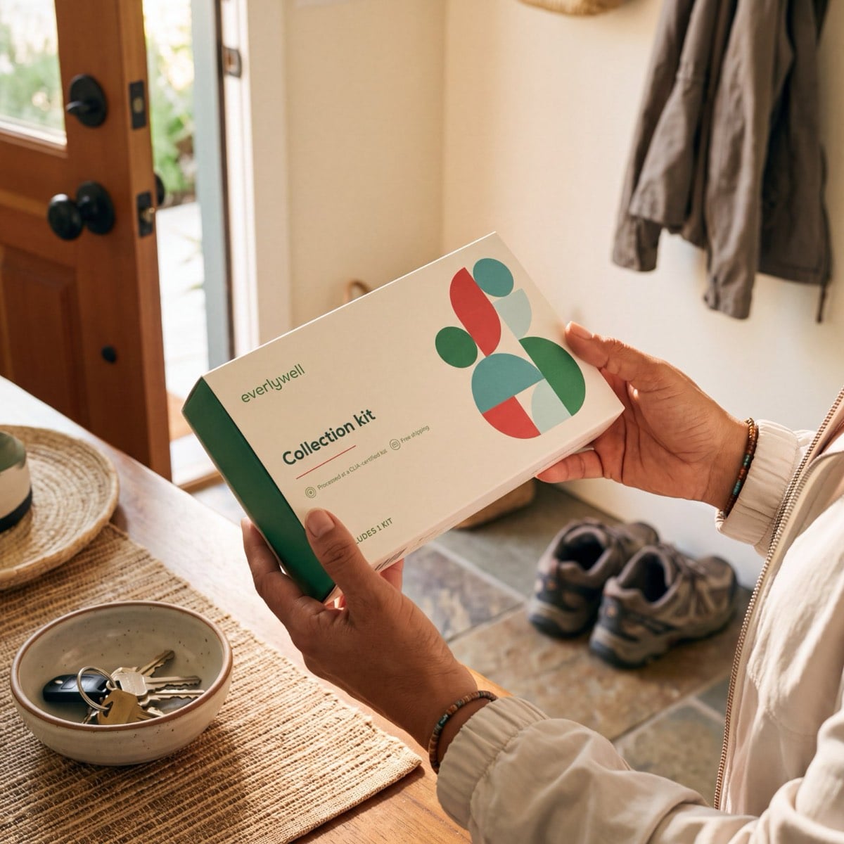 The Heart Health Test kit in hand at home